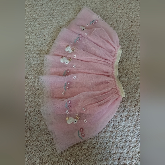 Sparkle Sisters by Couture Clips pink Pretty Bunny Embroidered Tutu size 3-4T - Picture 2 of 11